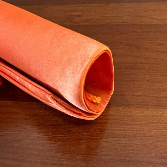 🌟2xHP🌟VTG 2000s Orange Satin Rose Evening Bag by Jessica McClintock - Picture 14 of 14